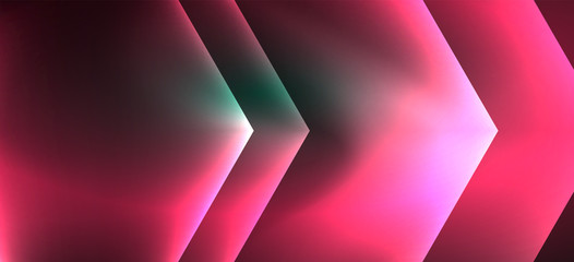 Shiny hexagon neon template. Futuristic digital technology concept. Vector abstract graphic design.