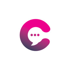 color chat c logo design