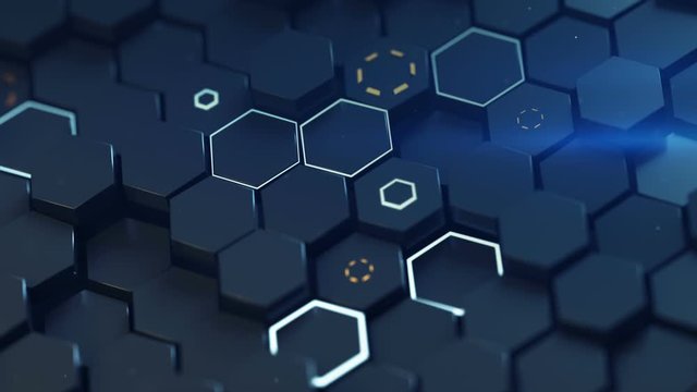 Closeup shot of glowing honeycomb surface