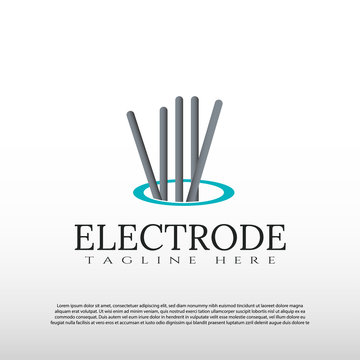 Welding logo with electrode icon concept - workshop