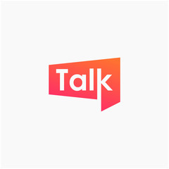 lettering talk with bubble element. talk, speak and chat concept. Chat vector logotype design template. bubble talk negative space logo vector sign symbol illustration. -vector
