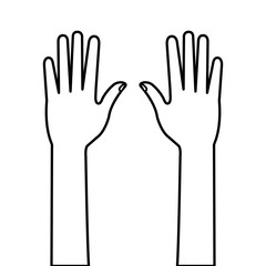 hands person human line style icon vector illustration design