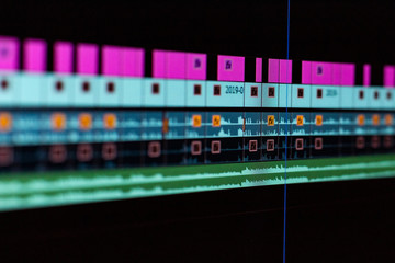 video editing timeline close up