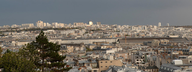 Panorama of Paris observed from Montmartre