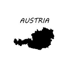 Austria map filled with black color sign. eps ten