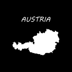 Austria map filled with white color sign. eps ten