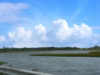 Coastal view along the road in New England