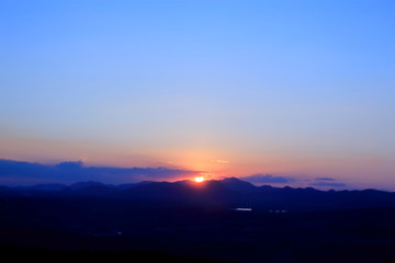 sunset in the mountains