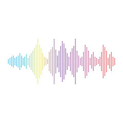 Audio technology, music sound waves vector icon