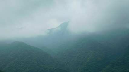 clouds over mountains