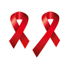 set of aids day awareness ribbons isolated icon vector illustration design