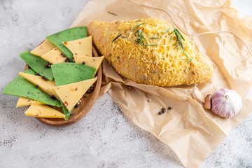 green cheese assorted on a plate