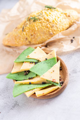 green cheese assorted on a plate