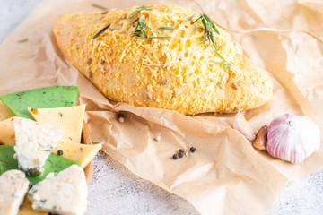 green cheese assorted on a plate