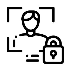 Human Lock Security Icon Vector. Outline Human Lock Security Sign. Isolated Contour Symbol Illustration