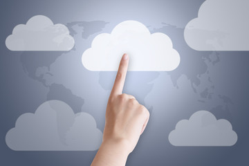 Press the touch screen hand