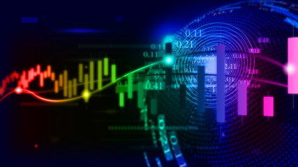 Financial stock market chart, technology, technology abstract background