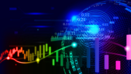 Financial stock market chart, technology, technology abstract background