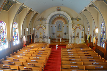 Our Lady of Good Voyage Church is a historic Spanish Revival style church at 13 Prospect Street in...