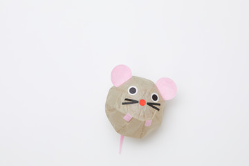 Mouse paper balloon. 2020 New Year card