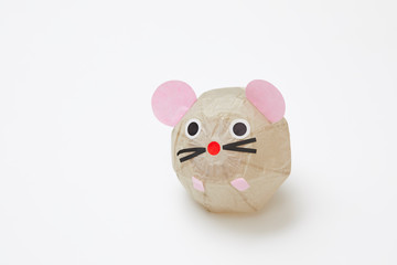 Mouse paper balloon. 2020 New Year card