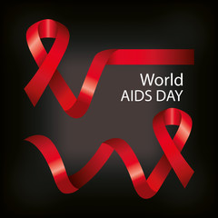 poster of world aids day with ribbons vector illustration design