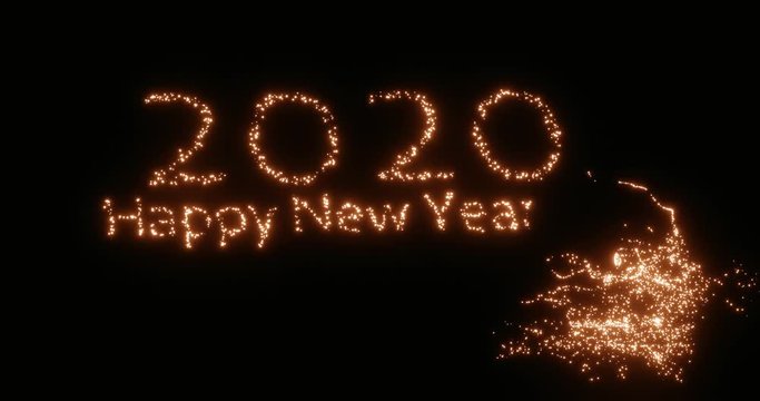 3D rendered 4k ultra hd beautiful stunning happy new year 2020 pro clips for visual effects, invitations, stage shows, events, celebrations,dance floor visuals, backdrop presentations and much more