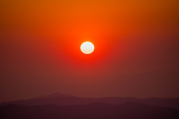 sunset in the mountains