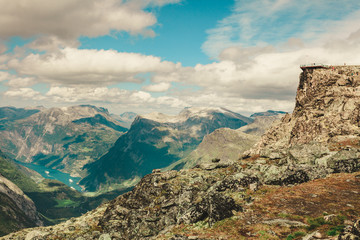 Mountains landscape with Dalsnibba viewpoint, Norway
