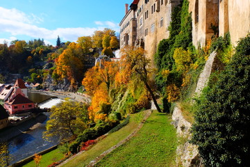 view of Czech Krumlov from a height