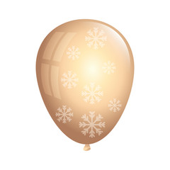 balloon helium golden with snowflakes isolated icon vector illustration design