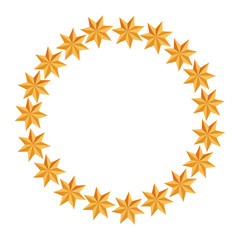 Obraz premium frame circular of stars decoration christmas isolated icon vector illustration design