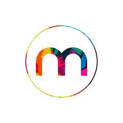 Letter M logo. Abstract graphic icon, logo design template, symbol for company. low poly style.