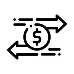 Currency Dollar Exchange Icon Vector. Outline Currency Dollar Exchange Sign. Isolated Contour Symbol Illustration