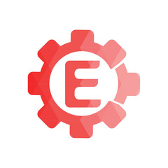 initial E logo icon. low poly style. Flat Vector illustration