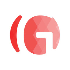 Initial Letter G Red low poly Design Logo