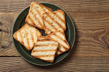 Slices of toasted bread