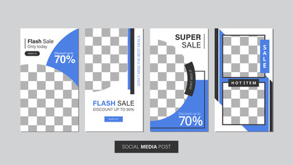 Sale mobile template collection for promotion sale. Editable mobile banner for stories or social media post, web and internet. Promotion sale bundle