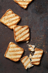 Toasted bread slices
