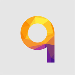 initial Q business logo icon template. low poly style