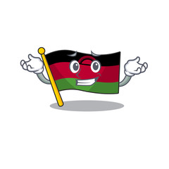 Super Cool Grinning flag malawi mascot cartoon style - 306299774