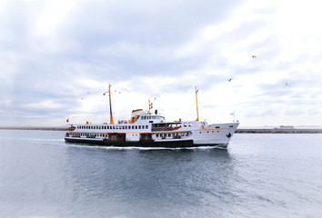 Passenger transport by ferry in Istanbul Bosphorus. Symbol of istanbul.