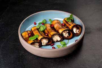 Georgian eggplant dish in a color plate