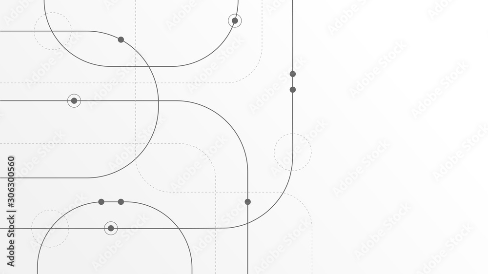 Poster Abstract geometric Circuit connect lines and dots.Simple technology graphic background.Illustration Vector design Network technology and Connection concept.