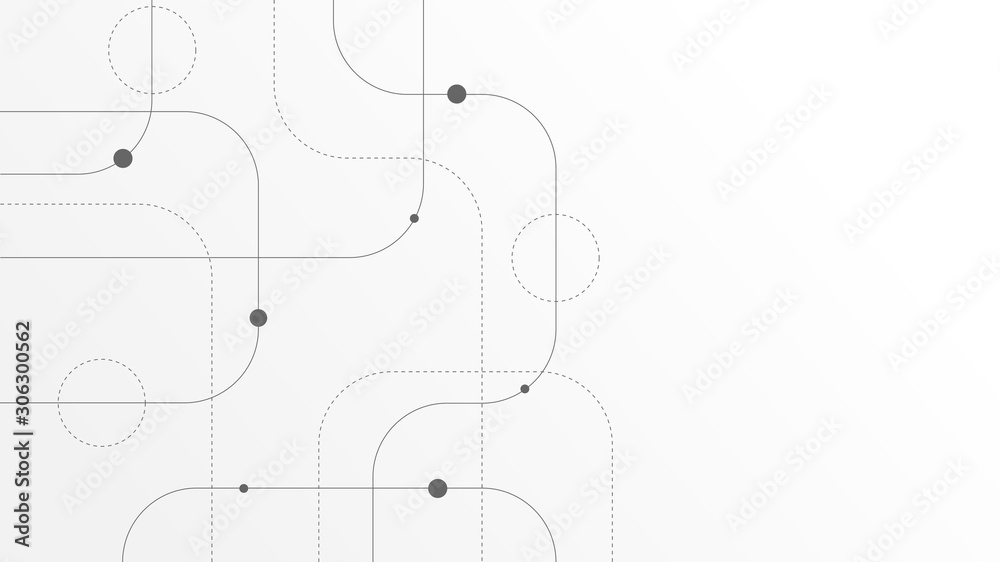 Poster Abstract geometric Circuit connect lines and dots.Simple technology graphic background.Illustration Vector design Network technology and Connection concept.