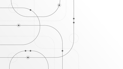 Abstract geometric Circuit connect lines and dots.Simple technology graphic background.Illustration Vector design Network technology and Connection concept.