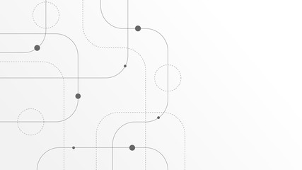 Abstract geometric Circuit connect lines and dots.Simple technology graphic background.Illustration Vector design Network technology and Connection concept.
