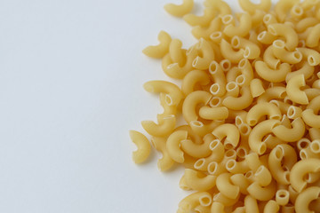 Paste. Selective focus. The view from the top.gray background