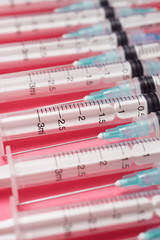 Syringes close up