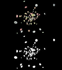 3D illustration of a paper flower flow with alpha layer